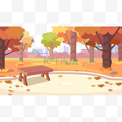 秋天落叶草地景色