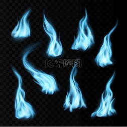 小道长图片_气体逼真的蓝色火焰和长长的燃烧