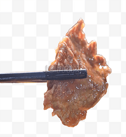 筷子夹香橙牛肉