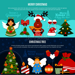 活动浅色背景图片_带有问候语、圣诞装饰品、圣诞树