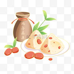节日美食插画图片_中国传统节日端午节端午安康主题