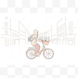  在一个下雪天，一个女人骑着自