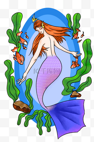 大海美人鱼背影