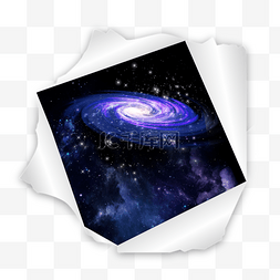 紫色宇宙星空图片_紫色炫丽银河星空撕开纸张