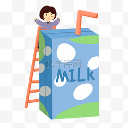 上梯子图片_女生上梯子喝牛奶