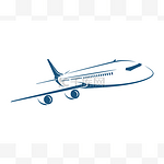 飞机图标，在白色背景上的剪影. 