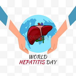 世界肝炎日肝图片_蓝色地球双手世界肝炎日