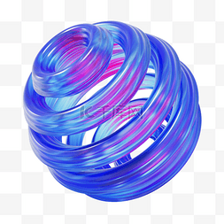 3DC4D立体酸性渐变环绕圆球装饰
