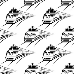 黑白模式图片_黑白现代火车配有接近发动机的无
