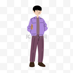 韩国时尚人物紫色夹克