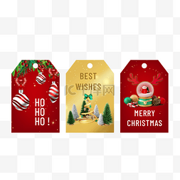 金色渐变色矢量图片_圣诞节促销标签圣诞树