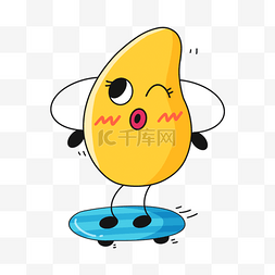 黄色滑板车图片_黄色芒果滑板运动