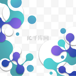 蓝色商务几何背景图片_边框商务分子科技创意