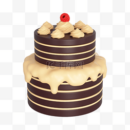 立体蛋糕图片_3DC4D立体巧克力蛋糕
