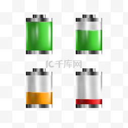 手机透明图标图片_电池电量图标符号绿色圆柱