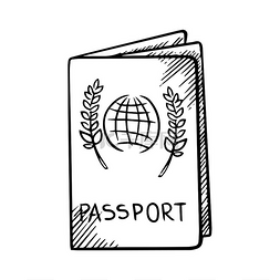 封面上有地球仪和橄榄枝的护照，