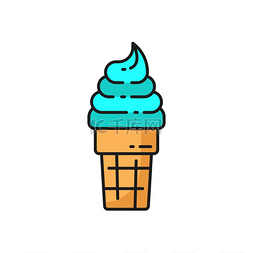 漩涡状奶油薄荷或泡泡糖冰淇淋呈
