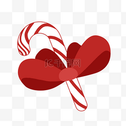 圣诞节拐杖糖红白花朵图片