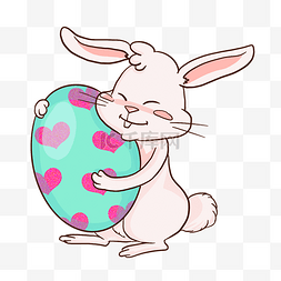 复活节兔子和心形花纹彩蛋