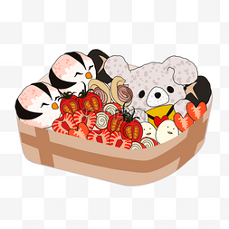 鸡蛋番茄图片_日式饭团日本可爱饭盒