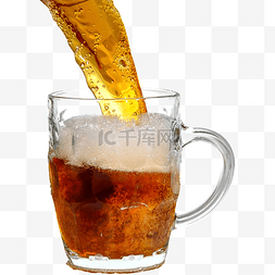 棕色啤酒饮料玻璃杯
