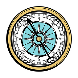 纬度图片_复古指南针的插图。