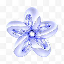 漂浮花朵图片_3D玻璃几何花朵