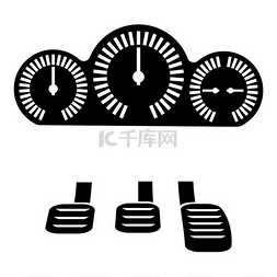 仪表板踏板图标黑色矢量插图图像