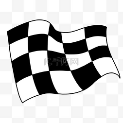 赛车旗图片_矢量黑白赛车标志