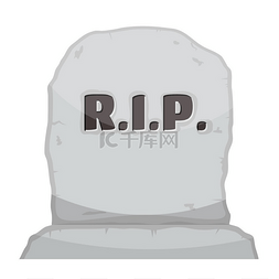 葬礼图片_矢量图灰色墓碑在白色背景上。