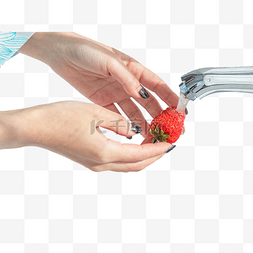 新鲜水果水洗草莓