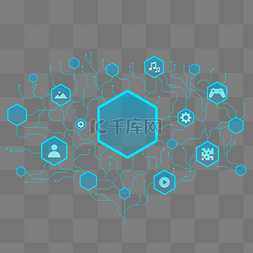 网络科技图片_蓝色科技数据信息结构