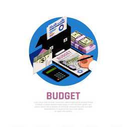 收支预算表图片_基于蓝色背景矢量图的预算计算的