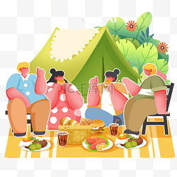 食物图片_露营野餐野炊吃东西聊天聚会