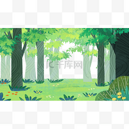 森林画框图片_植树节绿色自然环境森林