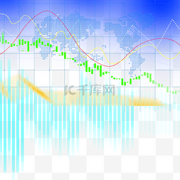 蓝色金融科技背景图片_蓝色科技背景股票曲线图