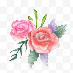 手绘浪漫花图片_手绘水彩玫瑰装饰元素