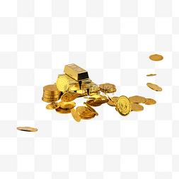 金币经济金条黄金硬币堆