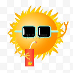 创意可爱卡通拟人动作墨镜太阳