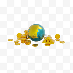 金币投资图片_3DC4D立体金融经济金币金钱