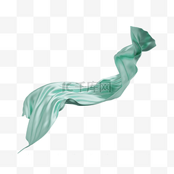 丝巾图片_3DC4D立体绿色绸缎布料