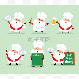 圣诞老人厨师图片_ 圣诞面包师厨师圣诞老人