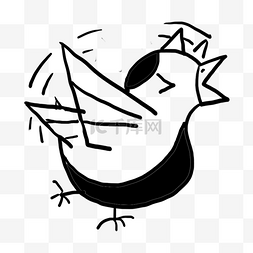 小鸟手绘黑白图片_手绘小鸟创意黑白单色涂鸦
