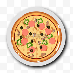 卡通双拼披萨图片_意大利披萨