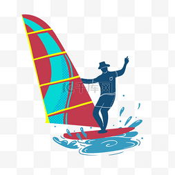 帆板比赛抽象插图