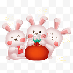 兔子福袋图片_兔年卡通装饰福袋红包