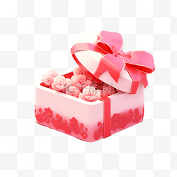 粉色3D立体卡通可爱礼盒礼物盒子