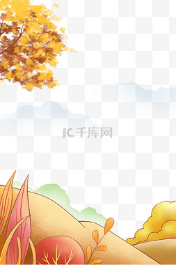 叶子泛黄图片_秋季植物边框
