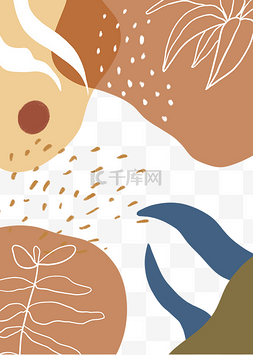 孟菲斯色块图片_秋天欧式底纹纹理孟菲斯树叶花卉