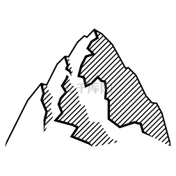 徒步旅行山图片_山的程式化形象。